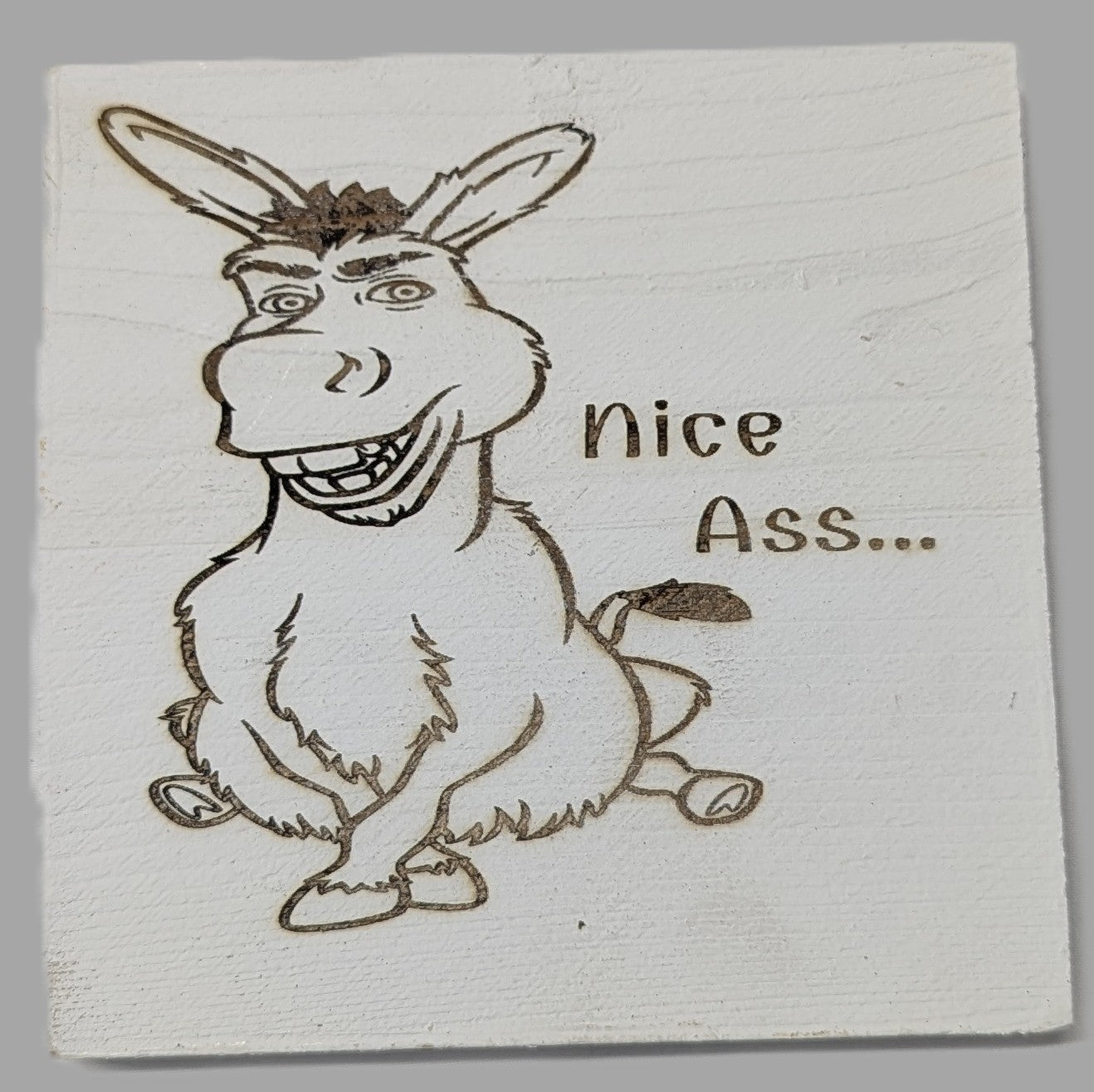 Laser-Etched Wood Plaque Set - "Love His" & "Nice Ass"
