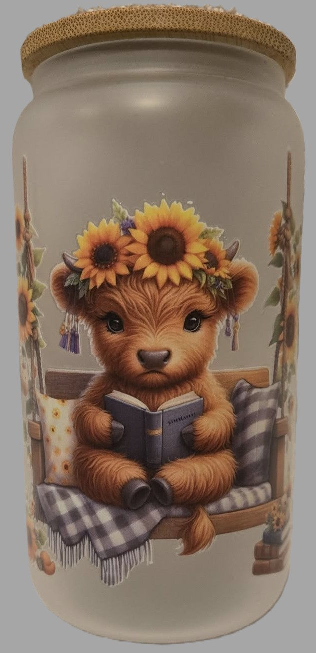 Highland Cow Cold Beverage Container